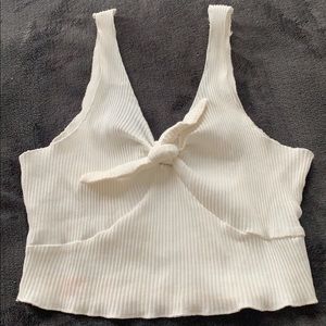 White Bow Crop Top
